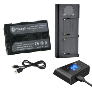 Dual LCD Ladegerät + Akku für Sony DCR-TRV430 DCR-TRV430E DCR-TRV460 DCR-TRV460E - Bild 1 von 3