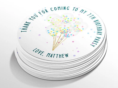 Etiquetas adhesivas redondas cumpleaños personalizadas, pegatinas personalizadas Foto 1 de 4