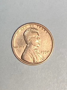 1934-P Lincoln Wheat Cent Circulated Fine Coin Error "L" (Liberty) - Bild 1 von 2