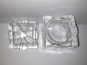 Vintage Glas Geschenkbox Geschenkbox mit Deckel Schmuckschatulle Süßigkeitenschale 2" x 2" - Bild 1 von 6