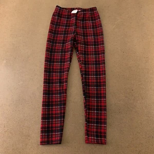 Shein Girls Size 9 Years Red Black Plaid Pull On Leggings New - Picture 1 of 3