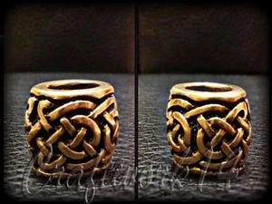*TWIST* HANDMADE Bronze Paracord Knife Leather Lanyard Bead / Beads #2 - Picture 1 of 1