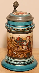 Antigua piedra de cerveza alemana de Mettlach 1/2 L antigua # 2044 - Imagen 1 de 7