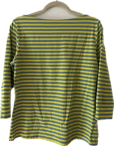 Top Catalina a Rayas J. McLaughlin Mangas 3/4 Para Mujer Talla Grande Azul/Amarillo - Imagen 1 de 10