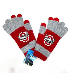NCAA Ohio State Buckeyes football Stretch Knit Gloves with Texting Tips - New