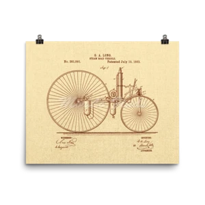 Steam Vehicle 1883 Vintage Car Patent Automobile Art Print Poster 8x10/16x20 - Picture 1 of 6