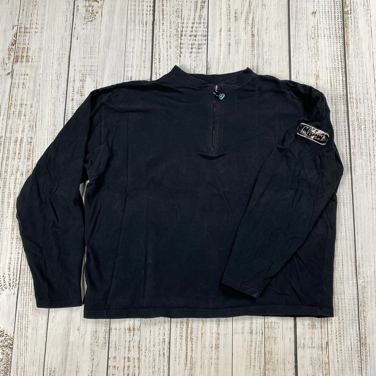 MOUNTAIN DEW CASUAL PULLOVER 1/4 ZIP SWEATER THERMAL LOGO UNISEX L