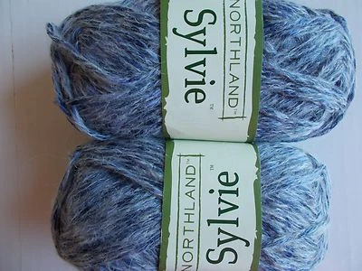 Northland Sylvie wool/acrylic blend yarn, Deep Sea, lot of 2 (76 yds ea) - Image 1 of 3