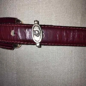 Christian Dior Vintage Oxblood Aniline Cowhide Leather Belt  Small  - Picture 1 of 12