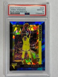 2020 Panini Flux James Wiseman Blue Cracked Ice RC - Warriors PSA 10 - Picture 1 of 2