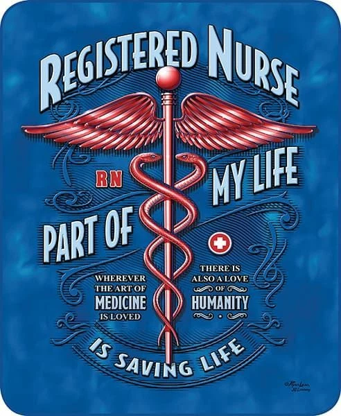 RN Registered Nurse Medical Heroes Saving Life Mink Faux Fur Plush Queen Blanket - Image 1 of 1