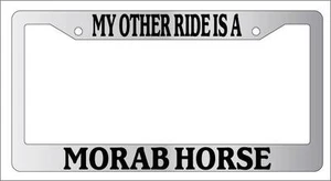 Chrome License Plate Frame My Other Ride Is A Morab Horse 478 - Picture 1 of 1