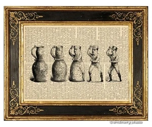 Impresión artística Evolution Of A Pitcher en página de libro vintage regalos de béisbol vintage - Imagen 1 de 3