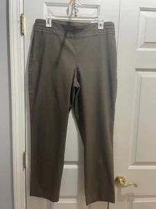 JM Collection Olive Green Ladies Slacks Pull-on Flat Front, Size Large Short - Picture 1 of 5