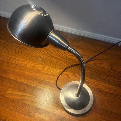 Discontinued Ikea Format Brushed Nickel Steel Gooseneck Desk Lamp A0301 Y2K - Image 1 of 4