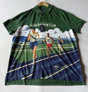 Polo Ralph Lauren Bleecker Run Club New York Polo Shirt Men 2XL Custom Slim Fit - Picture 1 of 18