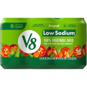 V8 Low Sodium Original 100% Vegetable Juice 11.5 fl oz Can 6 Pack - Picture 1 of 6