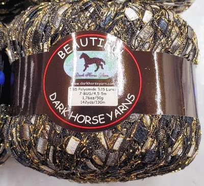 Lote de 2 hilos de caballo oscuro HERMOSO #A107 hilo de cinta de escalera metálica Foto 1 de 4