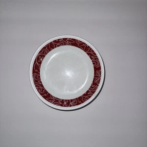 Corelle BANDHANI Piatti da Dessert Pane Rosso Bianco Fascia Floreale 6,75” Usato in Ottime Condizioni - Set di 4 - Foto 1 di 3