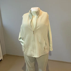 Chaleco Karen Scott Mujer Talla 2X 3X Verde Falso Cuello Tortuga y Acolchado Cremallera Completa - Imagen 1 de 8