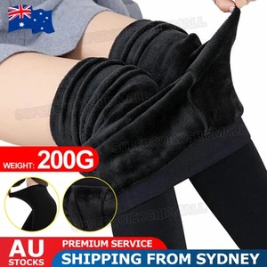 Women's Stretch Winter Slim Fit Thermal Thick Fleece Lined Leggings Pants AU - Picture 1 of 10