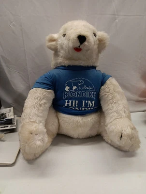 ВИНТАЖНОЕ большое мороженое 20 дюймов KLONDIKE Ice Cream Co. Плюшевый медведь РЕДКИЙ Корея подержанный - Изображение 1 из 4