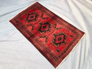 3x5 Afghan Baluchi Rug Hand-Knotted Wool Tribal Vintage Red Oriental Area Rug - Picture 1 of 10