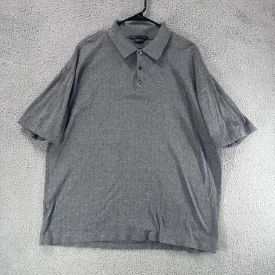 Camisa Polo Tiger Woods Para Hombre XXL Gris Manga Corta Rayas Deportes Golf Informal H8 Foto 1 de 4