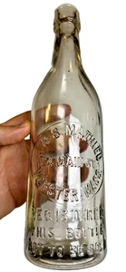 Antike Flasche A & S Mathieu Webster Massachusetts Blob Top Sodaflasche um 1890 - Bild 1 von 17