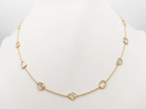 SELTEN 12.000 $ 6 kt Altrosenschliff 7 mm Diamant METERWARE 18k Gelbgold Halskette - Bild 1 von 4
