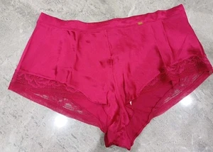 M&S ROSIE Luxurious Silk & Lace French Knickers Size 14 MAGENTA RED - Picture 1 of 9