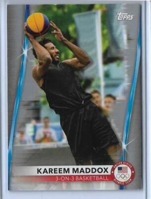 RARE 2020 TOPPS OLYMPICS KAREEM MADDOX SILVER CARD #45 ~ 3 ON 3 HOOPS 2021 ~ QTY - Image 1 of 2