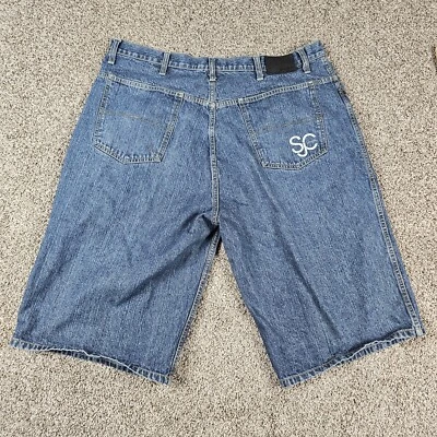 Vintage Sean John Shorts Mens 38 Blue Y2K Loose Baggy Hip Hop Jorts John Cena - Image 1 of 4