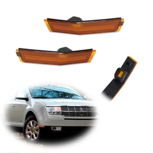 Fits Lincoln MKX 2007-2010 Front Bumper Side Marker Light Reflector Amber Covers - Picture 1 of 8