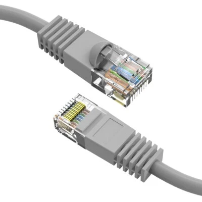 0.5FT Cat5E RJ45 Ethernet LAN Network UTP Snagless Patch Cable Pure Copper Gray - Image 1 of 4