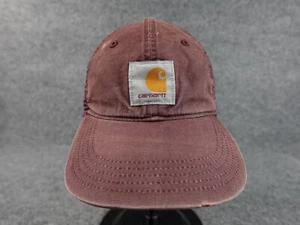 Vintage Carhartt Purple Wine Hat Cap Mesh Snapback Workwear Patch Logo 103596 - Picture 1 of 10