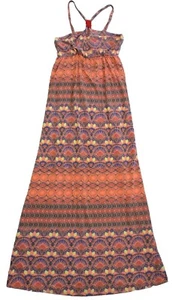 Jessica Simpson Summer Maxi Dress Women's Size Medium Colorful Orange Red - Picture 1 of 10