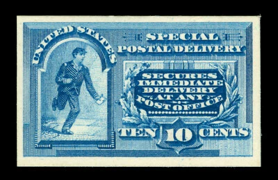 US 1888  SPECIAL DELIVERY  10c blue  Scott # E2  PROOF on thick card - Image 1 of 2