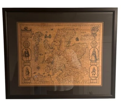 Kingdome of Scotland Vintage John Speed Map 1610 Matted & Framed REPRODUCTION - Image 1 of 4