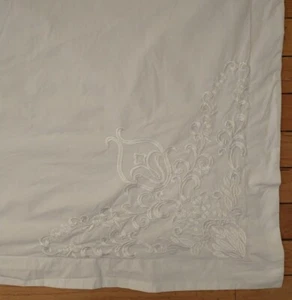 Hotel Nouveau Pillow Case Cover Embroidered White Floral Filligre 100% Cotton - Picture 1 of 8