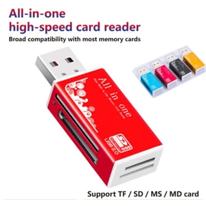 Aluminium Multi Card Reader SDHC Micro SD M2 MS MMC TF Memory Stick - Picture 1 of 11