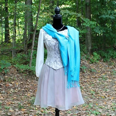 Lady Hobbit Dress, Renaissance Dress, Up-cycled Vintage Gown, Steampunk, Sm/Md - Image 1 of 4