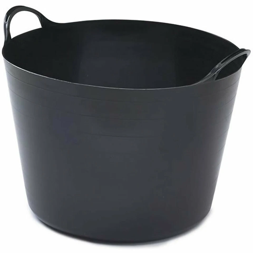 TRADEWISE 3 x H/Duty Flexi Tubs Black 56 Litre Flexi Builders Plasterers Extra Strong