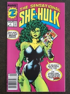SENSATIONAL SHE-HULK 1 1989 NEWSSTAND BYRNE ERROR NM/NM- HIGH GRADE SHARP GLOSSY - Picture 1 of 12
