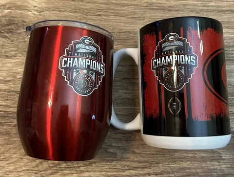 Georgia Bulldogs Coffee Cup & Tumbler Collection Bundle Championship New Cover