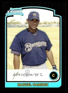 2003 Bowman Chrome Blue Refractors Manuel Ramirez Milwaukee Brewers #286
