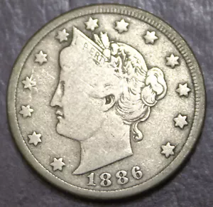1886 Liberty "V" Nickel Fine No I Lot 758 - Picture 1 of 2