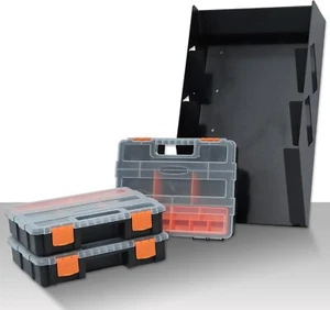 Van Shelving Storage Hanging Tote Kits, 3 Plastic Storage Box w/ 1 Hang Holder - Picture 1 of 24