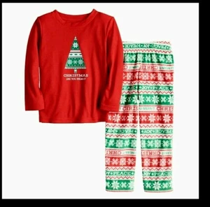 NWT 2pc Christmas Pajamas Toddler Pajamas Sz 2T Christmas Pajama Set Unisex - Picture 1 of 3