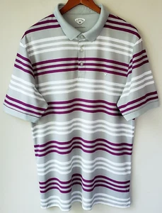 Herren Callaway Poloshirt Mehrfarbig Gestreift Kurzarm Größe L - Bild 1 von 9